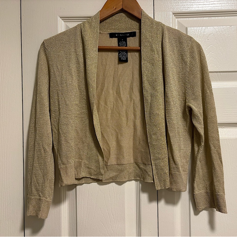 Cropped cream and gold cardigan